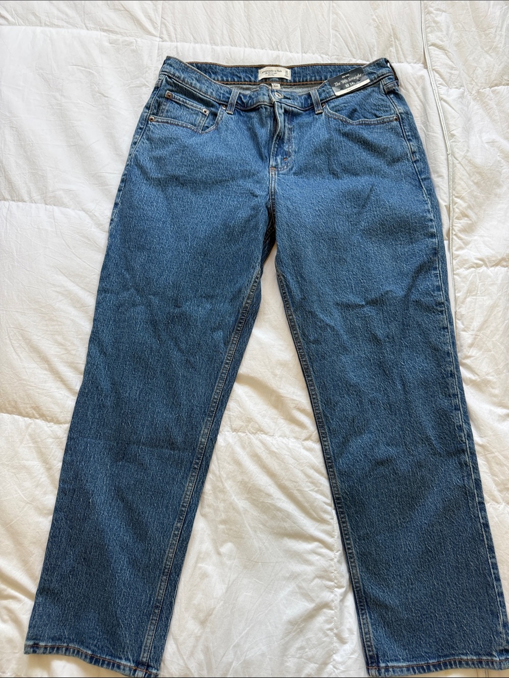 Abercrombie & Fitch Straight-Leg Jeans in Classic Blue